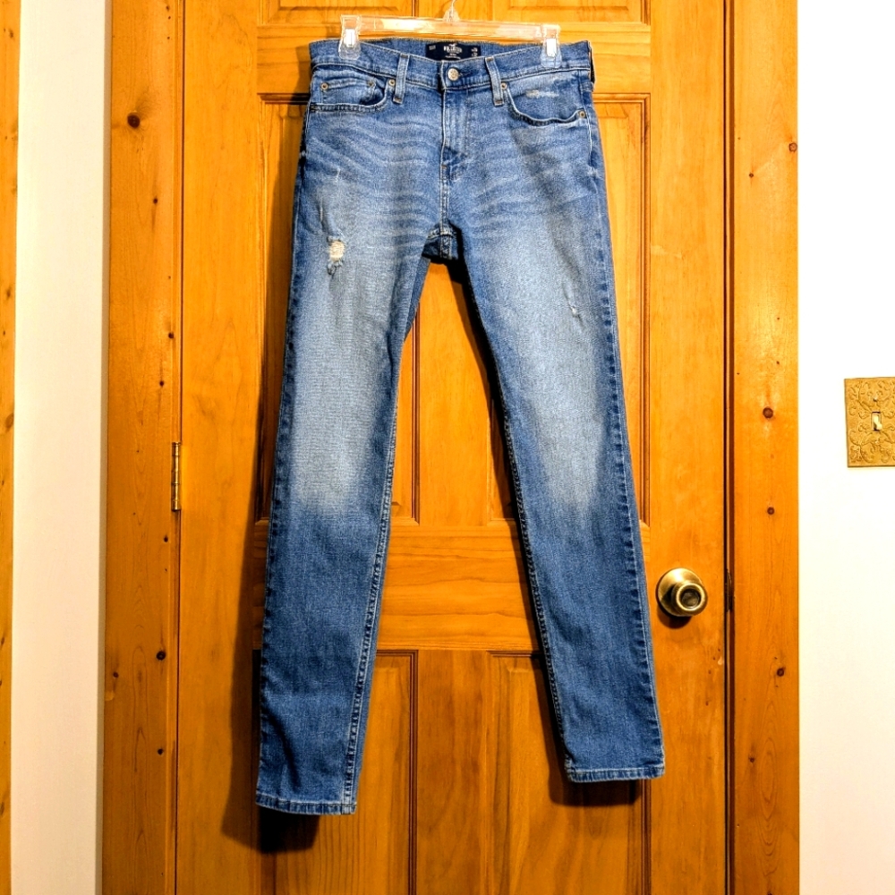 Hollister Jeans Skinny Epic Flex Denim Mens 29x32 Distressed Skater Streetwear